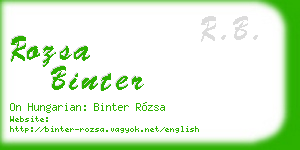 rozsa binter business card
