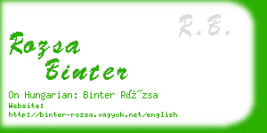 rozsa binter business card
